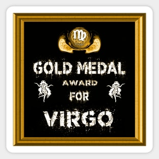 Virgo Birthday Gift Gold Medal Award Winner Sticker